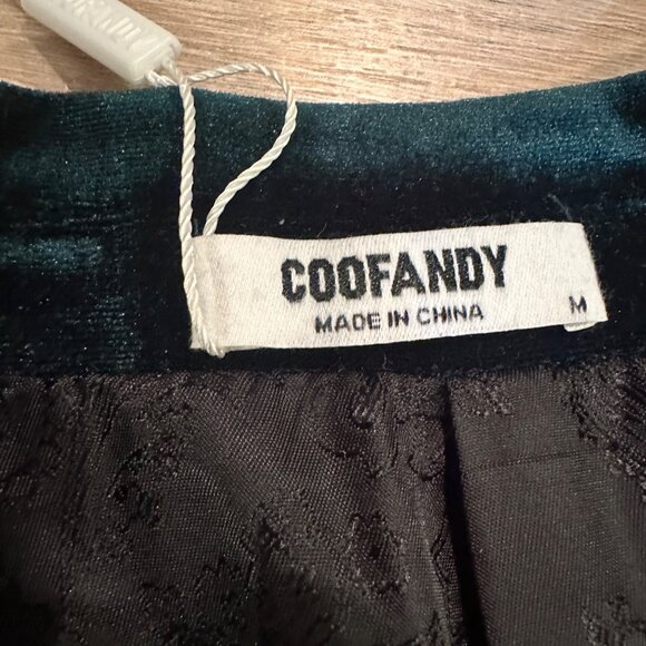 COOFANDY MENS MEDIUM GREEN VELVET BLAZER NWOT CHRISTMAS HOMECOMING - Picture 6 of 11